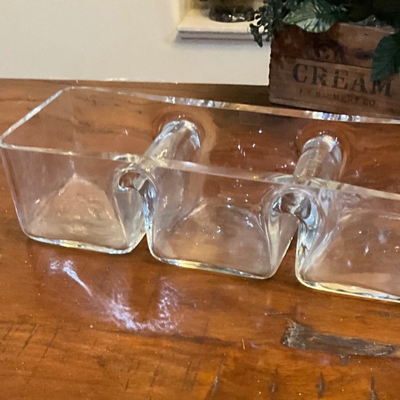 3 Section Heavy Glass European Serving Dish/Bowl - Picture 3 of 5